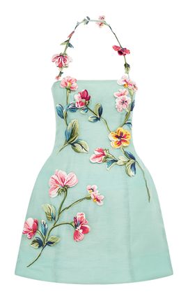 Leo Lin Leo Lin Roselle Embroidered LinenSilk Mini Dress
