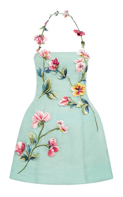 Leo Lin Leo Lin Roselle Embroidered LinenSilk Mini Dress