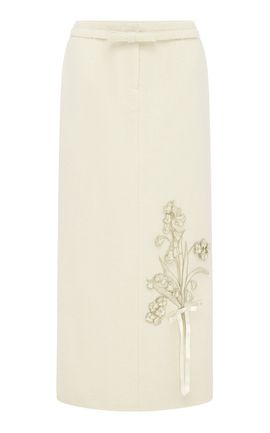 Leo Lin Leo Lin Saskia Applique Tweed Maxi Skirt Snow
