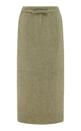 Leo Lin Leo Lin Saskia Wool Maxi Skirt Olive