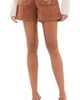Leo Lin Leo Lin Tessa Embellished Vegan Suede Shorts Chestnut - 1