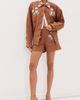 Leo Lin Leo Lin Tessa Embellished Vegan Suede Shorts Chestnut - 2