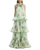 Leo Lin Leo Lin Thalia Printed Silk Tiered Maxi Dress - 1
