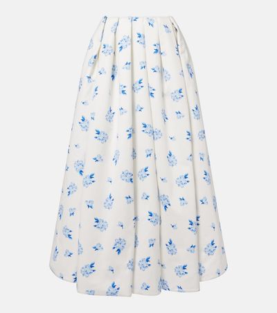 Leo Lin Leo Lin Victoria floral pleated cotton maxi skirt