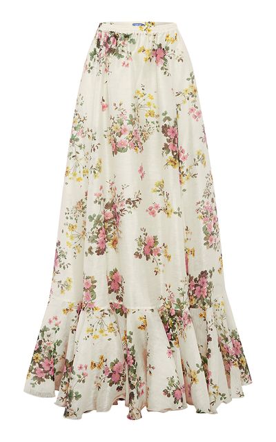 Leo Lin Leo Lin Zinnia Maxi Skirt Posy Print In Snow