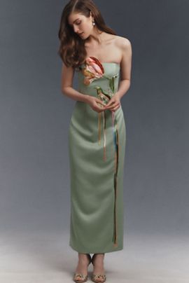 LEO LIN - Rachel Cowl-Neck Floral Silk Midi Slip Dress