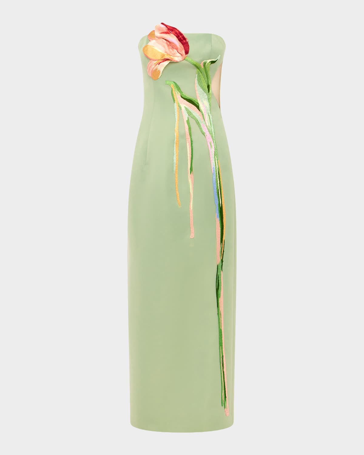 LEO LIN Marilyn Embroidered Cutout Bustier Maxi Dress