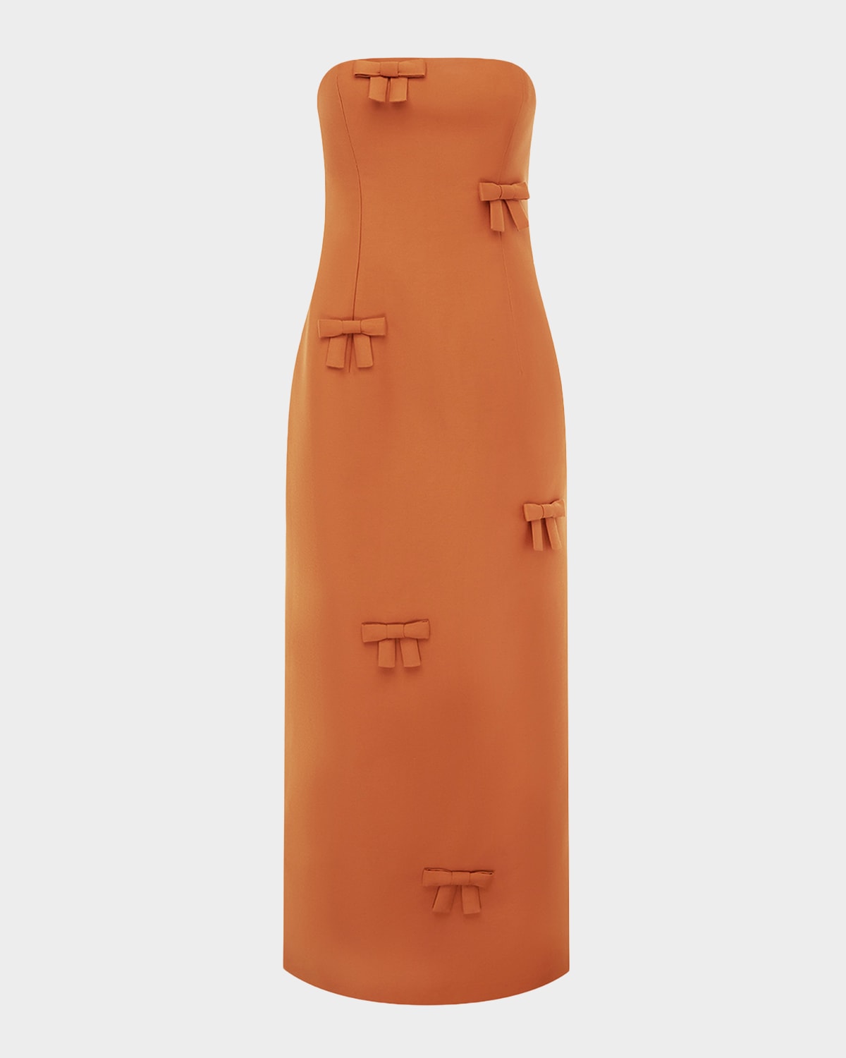 LEO LIN Rayna Bow-Embellished Bustier Column Maxi Dress