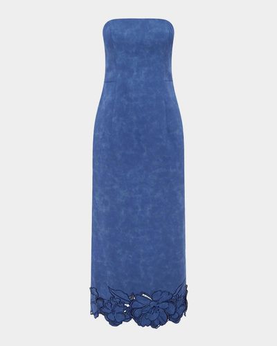 LEO LIN Rayna Strapless Vegan Suede Midi Dress