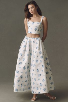 LEO LIN Victoria Cotton Puff Maxi Skirt