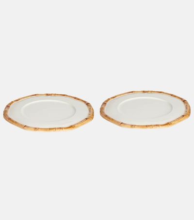 Les-Ottomans Les-Ottomans Bamboo set of 2 ceramic charger plates