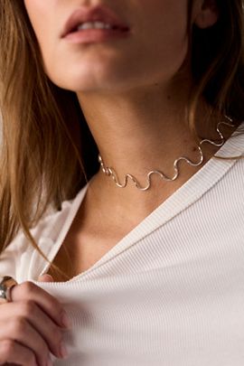 Les Beads Studio Les Beads Spires Silver Clear Choker