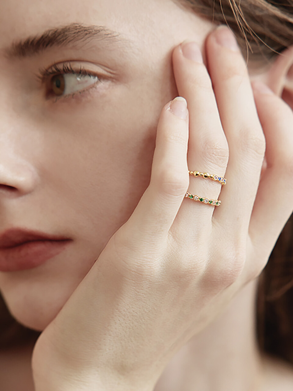 Les Bijoux Philosophy Simple Emerald Slim Ring_2 Colors