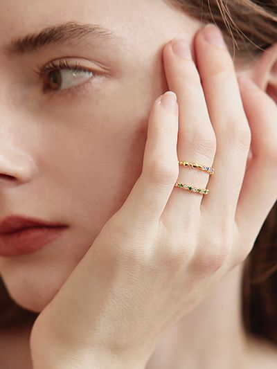 Les Bijoux Philosophy Simple Emerald Slim Ring_2 Colors