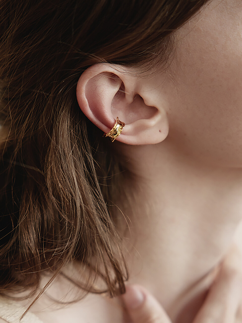 Les Bijoux Philosophy Simple Gold Fiexura Earring