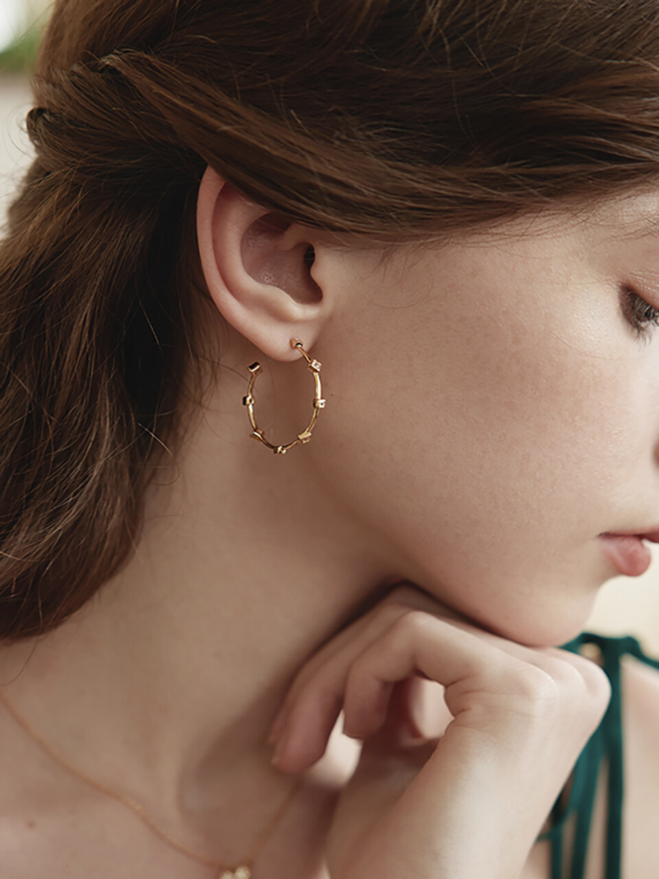 Les Bijoux Philosophy Simple Gold Gear Earring