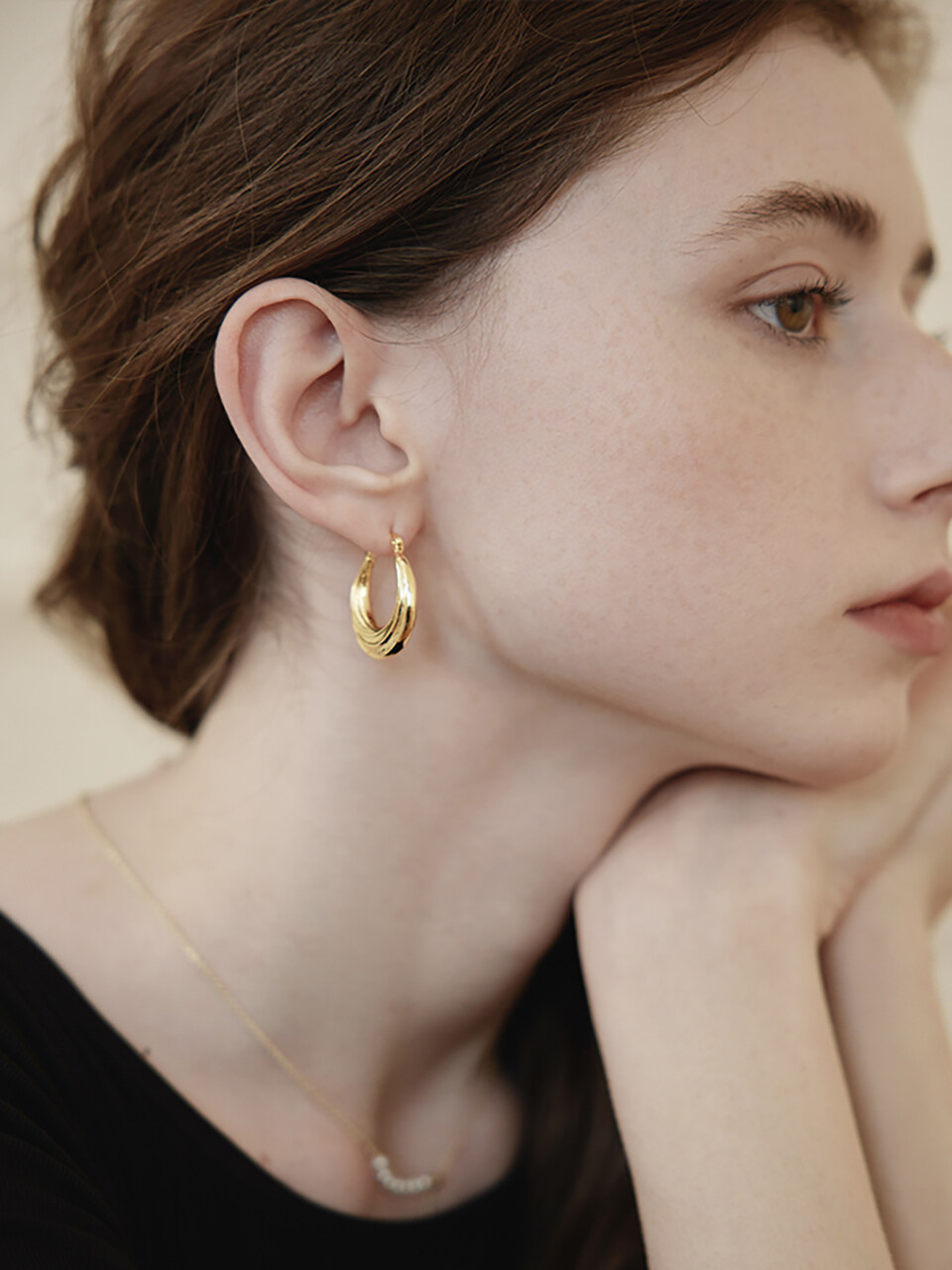 Les Bijoux Philosophy Simple Wave Harp Shape Earring
