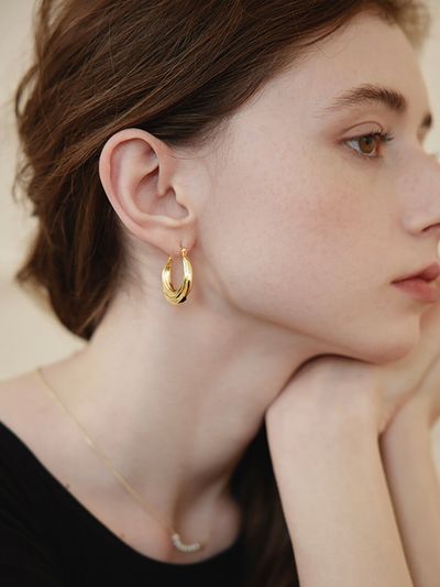 Les Bijoux Philosophy Simple Wave Harp Shape Earring