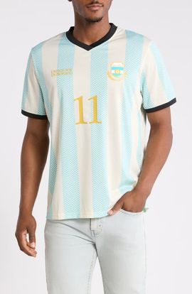 Les Deux Les Deux Argentina V-Neck Football Jersey