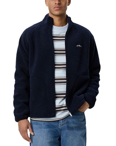 Les Deux Les Deux Logo Patch Zip Teddy Jacket