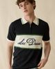 Les Deux Les Deux Logo Quarter Zip Short Sleeve Polo Sweater in Black, Men's at Urban Outfitters - 1