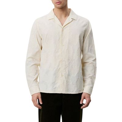Les Deux Les Deux Long Sleeve Flower Jacquard Camp Shirt
