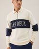Les Deux Les Deux Quarter-Zip Rugby Sweatshirt in Ivory, Men's at Urban Outfitters - 1