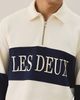 Les Deux Les Deux Quarter-Zip Rugby Sweatshirt in Ivory, Men's at Urban Outfitters - 3