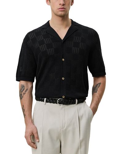 Les Deux Les Deux Squared Knitted Short Sleeve Shirt