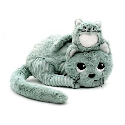 Les Ptipotos Les Ptipotos Cat Mom & Her Baby - Secret Keeper Plush Toy, Eco-Friendly, Soft & Washable