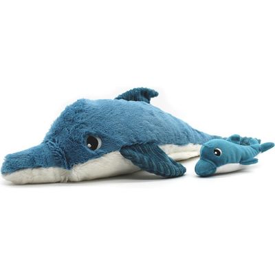 Les Ptipotos Les Ptipotos Dolphin Mom & Her Baby - Secret Keeper Plush Toy, Eco-Friendly, Soft & Washable