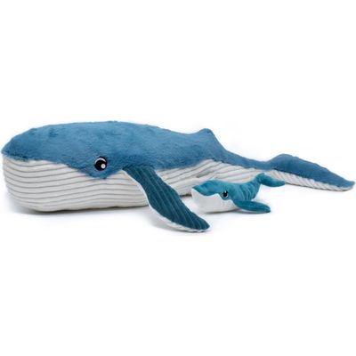 Les Ptipotos Les Ptipotos Whale Mom and Her Baby - Secret Keeper Plush Toy, Eco-Friendly, Soft & Washable