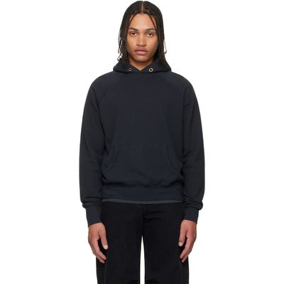 Les Tien Les Tien Black French Terry Classic Raglan Hoodie