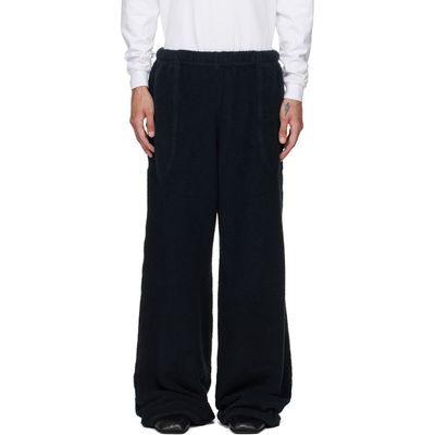 Les Tien Les Tien Black Heavyweight Invert Pocket Lined Sweatpants