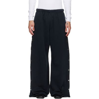 Les Tien Les Tien Black Heavyweight Party Snap Sweatpants