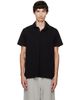 Les Tien Les Tien Black Short Sleeve Rugby Polo - 1