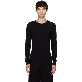 Les Tien Les Tien Black Thermal Fitted Long Sleeve T-shirt