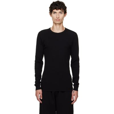 Les Tien Les Tien Black Thermal Fitted Long Sleeve T-shirt