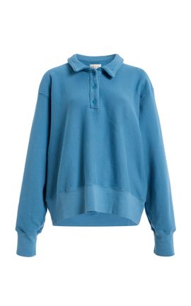 Les Tien Les Tien Exclusive Cotton Henley Polo Top