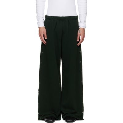 Les Tien Les Tien Green Heavyweight Party Snap Sweatpants
