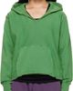 Les Tien Les Tien Green Heavyweight Raw Cropped Hoodie - 1