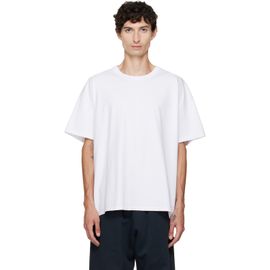 Les Tien Les Tien White Heavyweight Binded Neck Oversized T-shirt