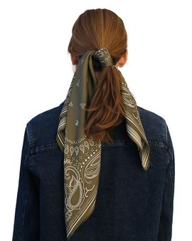 Lescarf lescarf Green Paisley Silk Scarf