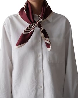 Lescarf lescarf Striped Wine Red Silk Scarf