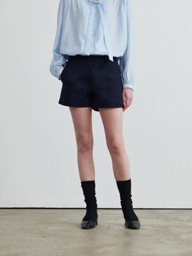 LESEIZIEME Basic Cotton Low Rise A-Line Shorts