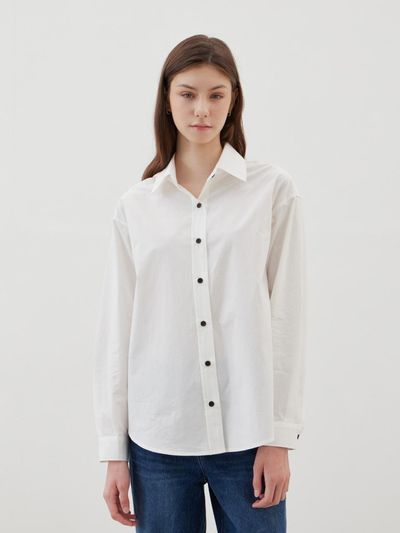 LESEIZIEME button Basic Oxford Shirt - White