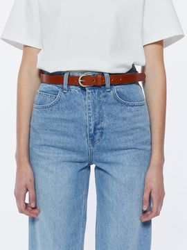 LESEIZIEME Classic Real Leather Belt - Brown