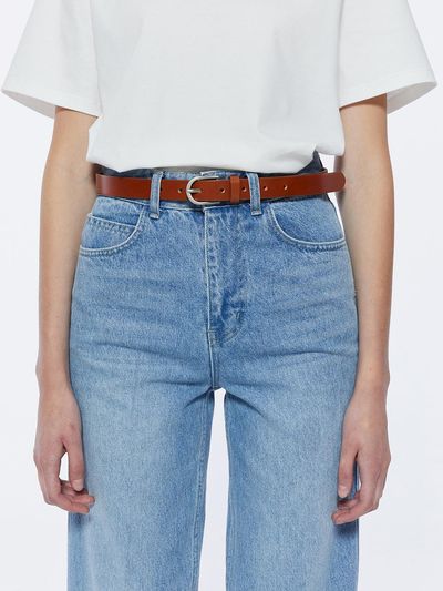 LESEIZIEME Classic Real Leather Belt - Brown