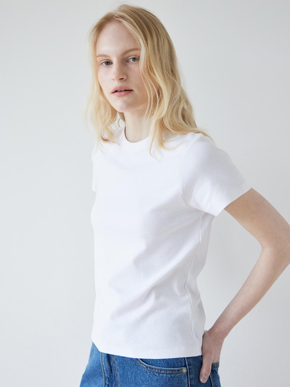 LESEIZIEME Crew Neck Short-sleeve T-shirt [WHITE]
