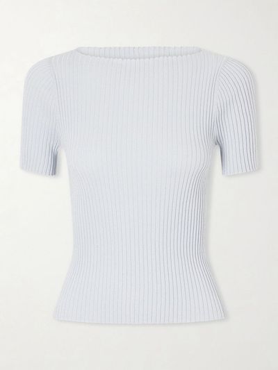 LESET Blake metallic ribbed-knit T-shirt